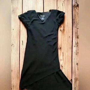 S.L. Fashions Women's Sz 8 Asymmetrical Black Dress Weddings Special Occasions